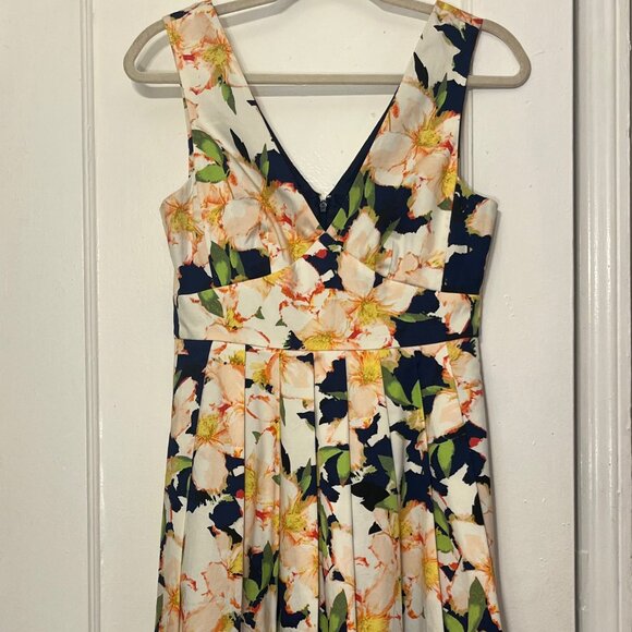 J Crew Women's Mini Cocktail Dress Sleeveless V Neck Floral - Picture 4 of 9